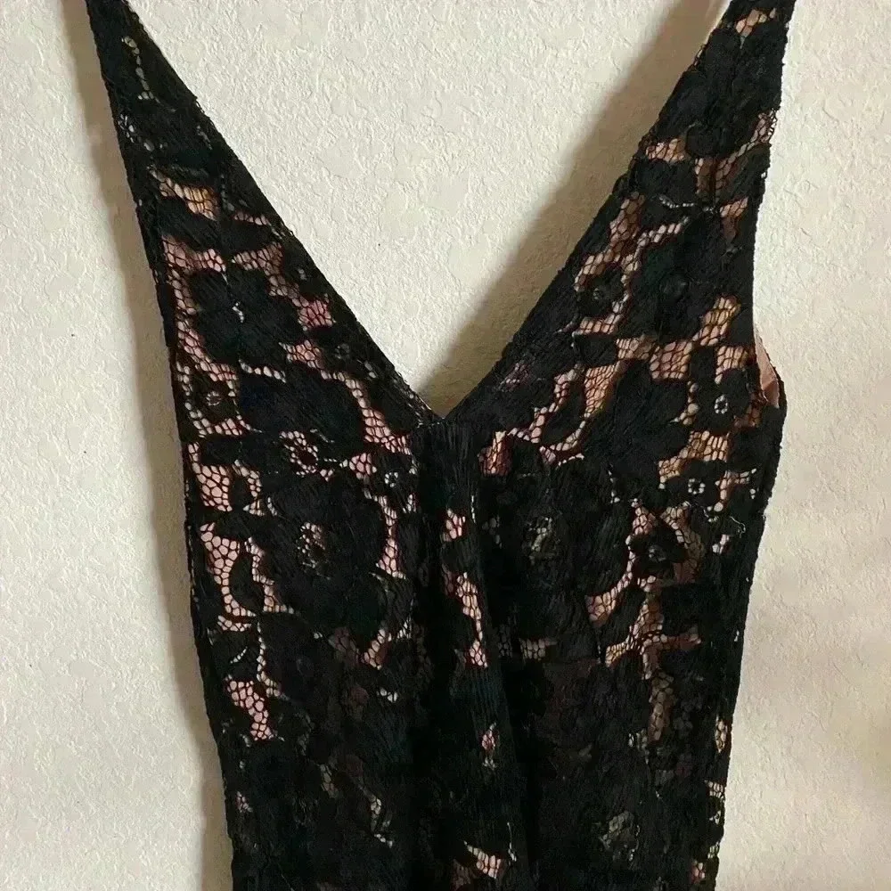 Free People Dangerous Love Lace Mini Dress In Black Size Small Coquette Sexy
